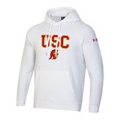USC Trojans Men's Under Armour White All Day Fleece Pullover Hoodie